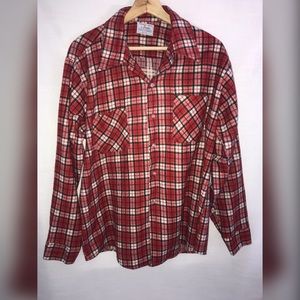 Permanent Press red plaid button down.